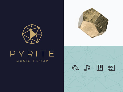 Pyrite Music branding fools geometric gold icons identity logo music pyrite