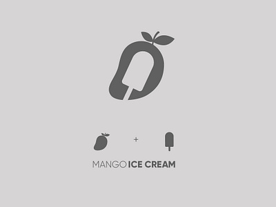 Mango Ice Cream design icecream logo logo 2d mango monochrome twotone