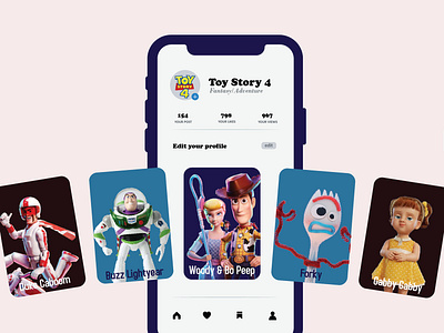 Toy Story UI/UX Design app bo peep branding buzz lightyear design duke caboom flat forky gabby gabby icon illustration illustrator logo toy story typography ui ux vector woody