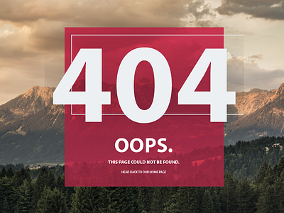 404 Oops Error UI Concept 404 design error flat material page web