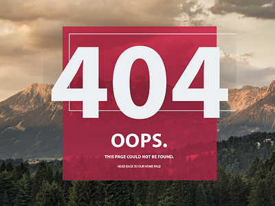 404 Oops Error UI Concept