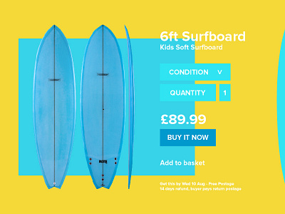 Summer Surf Shopping Page basket buy concept design ebay flat interface modern shop summer ui