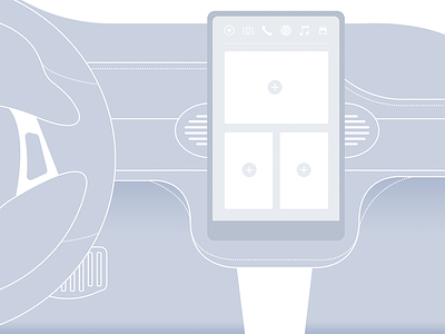 Car UI Wireframe Dashboard car interface music navigation screen tesla widgets