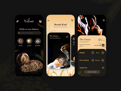 Bakery App 🍞 app art branding design illustration logo minimal ui ux vector