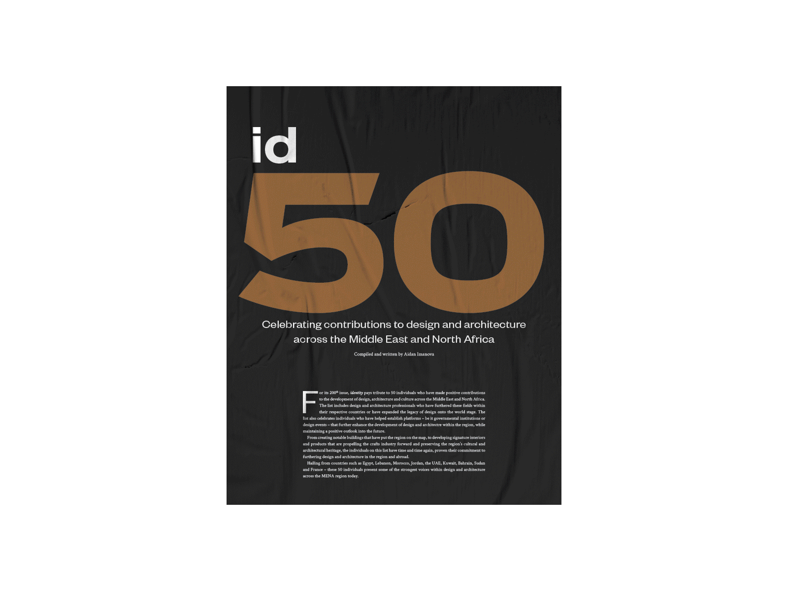 identity Magazine #200 - id50 list editorial editorial design print magazine
