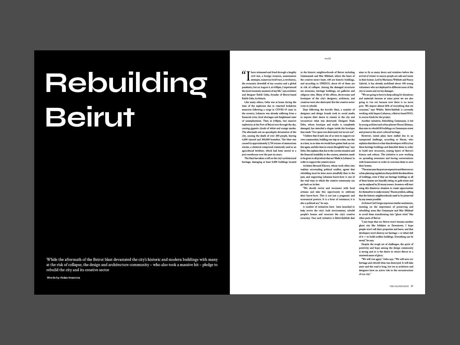 Editorial design - Rebuilding Beirut