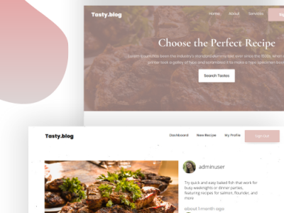 Tasty.blog Social Media Recipe App css ui website