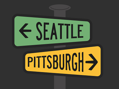 SEA PGH pittsburgh seattle sign street sign