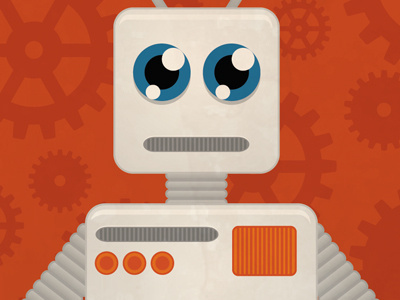 "Hug me, I'm a robot" postcard design postcard robot