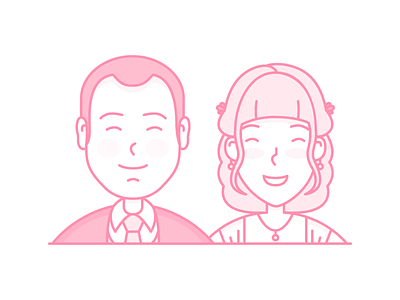Couple on their wedding day avatar character couple cute icon illustration love people wedding