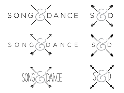 Song And Dance Logos part II ampersand and arrows dance design identity logo song