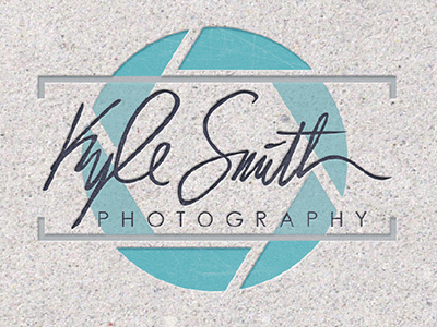 Kyle Smith Photography aperature blue brackets camera design gotham grey identity kraft letterpress logo navy paper photography signature