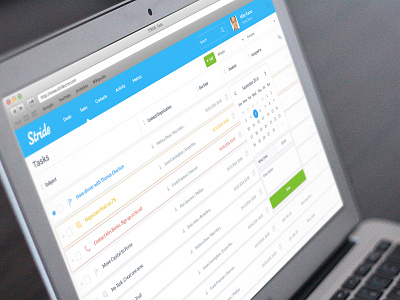 Tasks Stride CRM app crm design ia organiser product saas tasks to do ui ux web