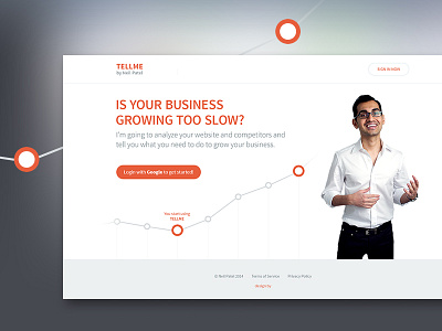 Landing page Tell Me conversion design flat graph header homepage landing marketing web web design