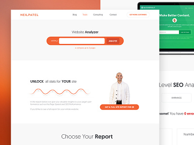 Website Analyzer Neil Patel 2016 app design landing page marketing product saas startup tool ui ux web