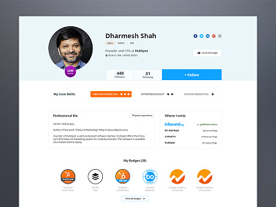 Inbound.org New Profile Page app community design hr product profile saas startup ui ux web