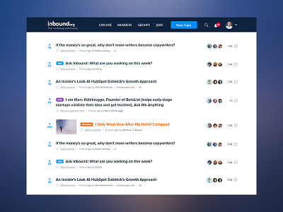 Inbound.org Homepage Redesign by Ciprian Gavriliu on Dribbble