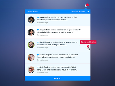 Notifications Redesign UI/UX for Inbound.org app community design inbound marketing notifications product saas startup ui ux web