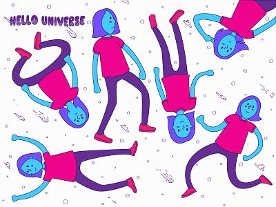 Enjoying moments ace2ace ace2ace studio blue character design chasing crazy enjoy girl grain hello illustration magenta moments purple universe vector