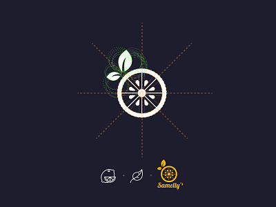 Samelly's with grid ace2ace ace2ace studio branding concept design grid grid design illustration leaf lemon logo outline vector yellow