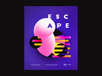E S C A P E abstract ace2ace ace2ace studio baugasm design designs escape gradient grain graphic design magenta pink purple vector