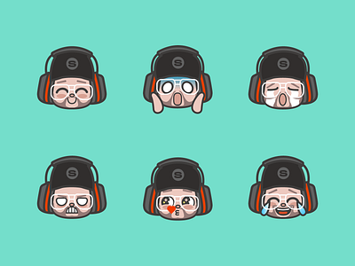 El Samwell Emoticons 2d design emotes emtocions faces gaming icons illustration