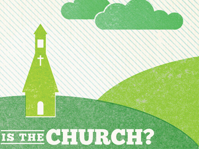 Church church clouds green overlay screenprint sermon