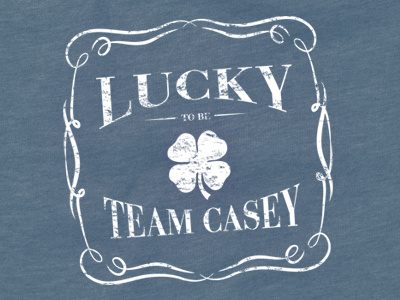 Team Casey 1 color clover lucky t shirt team
