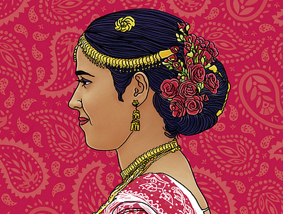 Bride documentaryillustration etnic illustration watercolor wedding