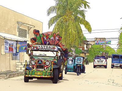 Jeepney documentaryillustration illustration publictransport series travel