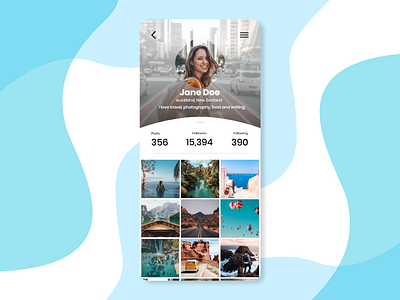 Daily UI - Profile page adobe xd app daily 100 challenge daily ui design graphic mobile mobile app mobile design mobile ui profile profile page social ui ui design ux