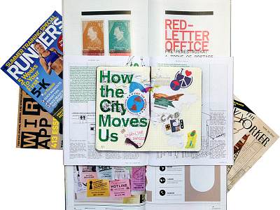 How the City Moves Us collage cut outs magazines sketchbook