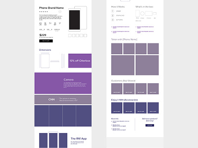 Product Page Wireframe design design process graphic design tech ui ux web design wireframe