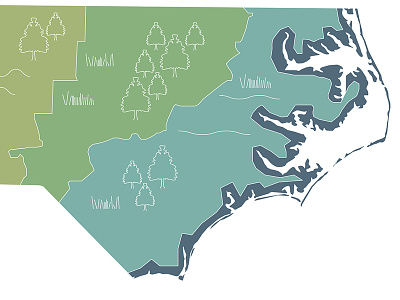 North Carolina Illustration Part 1 — Issue III: Environment geographic graphic illustration map north carolina state vector