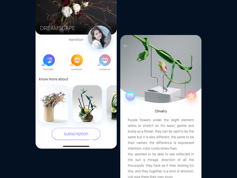 Flower arrangement art APP app designers breakpoint gradual change app design app ui