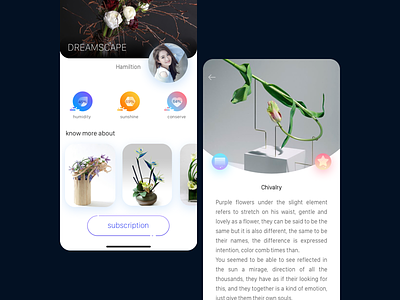 Flower arrangement art APP app app design app designers breakpoint gradual change ui