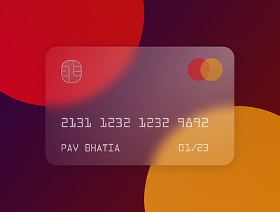 Glassmorphic Credit Card blur creditcard glassmorphic glassmorphism mastercard ui design