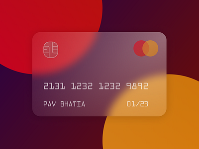 Glassmorphic Credit Card