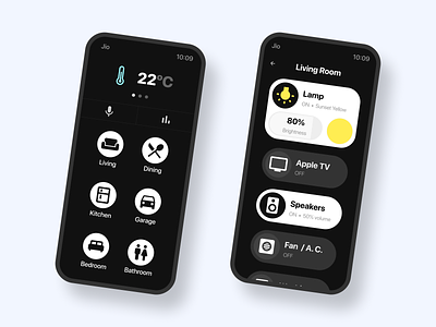 Smart Home App on iPhone apple design iphone light remote smart home smarthome ui ui design