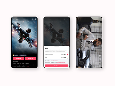 Movie streaming app - Rent flow | BookMyShow Stream