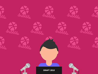 Draft '18 | Hello Dribbble community drafted hello dribbble interview microphones press conference