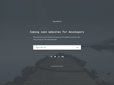 Coming Soon | ShareBoost coming soon newsletter template theme