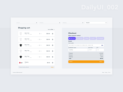 DailyUI_002 | Credit Card Checkout checkout creditcard daily ui dailyui dailyui002 desktop desktop design ecommerce ecommerce design payment paypal shopping cart webdesign website