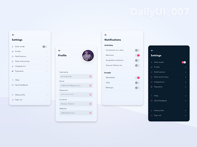 DailyUI_007 | Settings clean design clean ui daily ui dailyui dailyui007 ios iphone mobile mobile design mobile ui setting settings ui ux