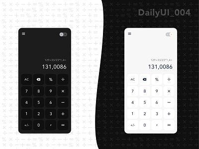 DailyUI_004 | Calculator blackandwhite calculator calculator app calculator ui clean design clean ui daily ui dailyui dailyui004 design mobile app mobile ui ui