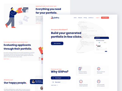 GitPro | UX/UI Design app branding clean design flat identity illustration ui ux vector web