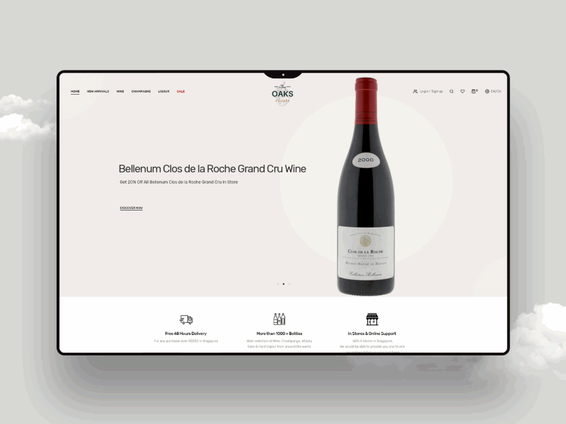 Luxury wine store E commerce website design clean sleek design branding design ecommerce illustration typography ux web website