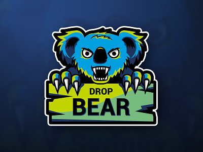 Dropbear Sticker branding design dropbear e sport flat illustration logo sydney vector