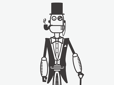 Fancy bot is so fancy fancy illustration robot robotodex tophat and tails