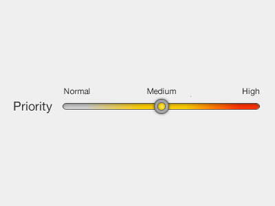 Priority slider priority rating ratings slider sliders